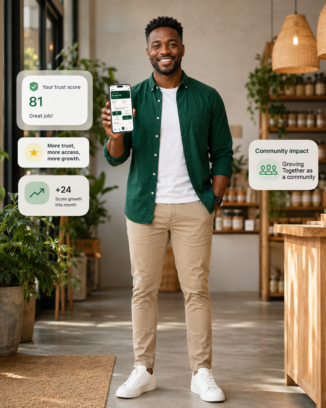 Two Truss app screens shown in premium phone mockups